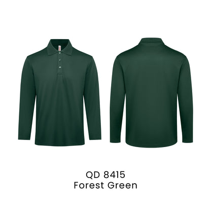 QD 8415 Forest Green - QD84 long sleeve polo shirt