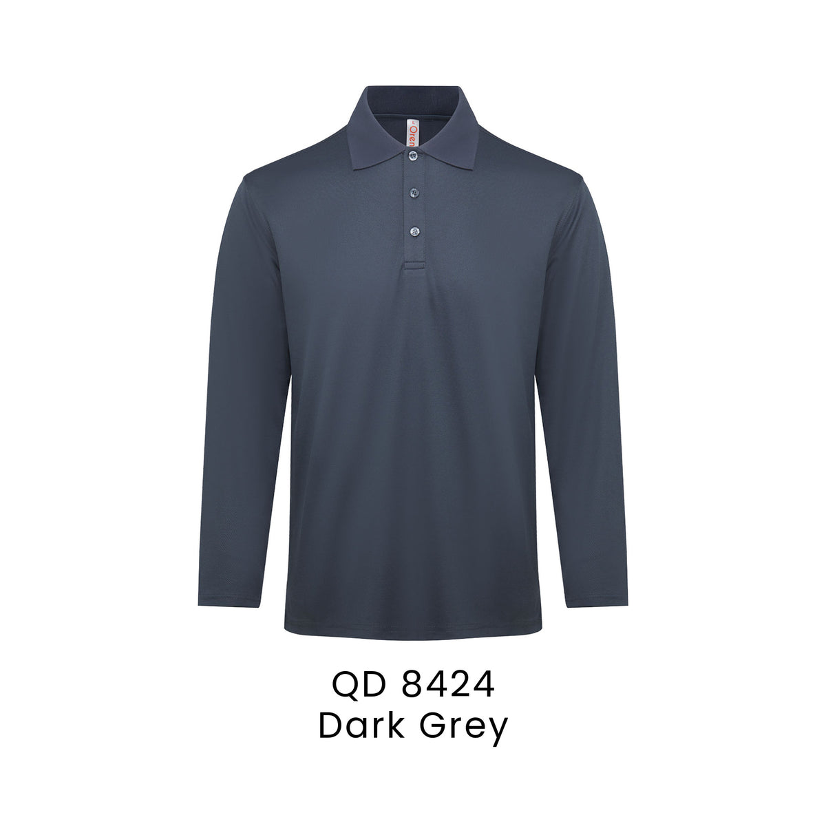QD 8424 Dark Grey - QD84 long sleeve polo shirt