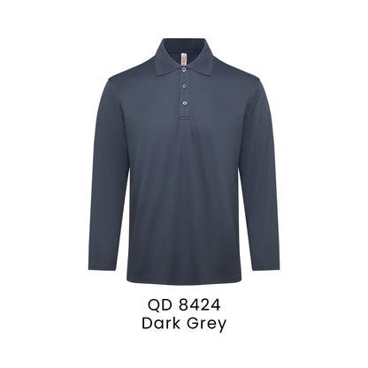 QD 8424 Dark Grey - QD84 long sleeve polo shirt
