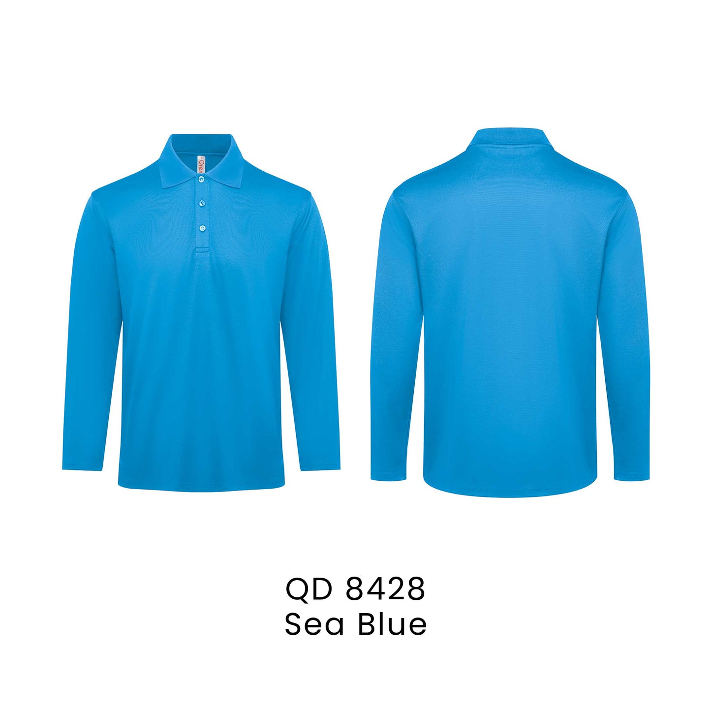 QD 8428 Sea Blue - QD84 long sleeve polo shirt