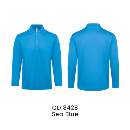 QD 8428 Sea Blue - QD84 long sleeve polo shirt