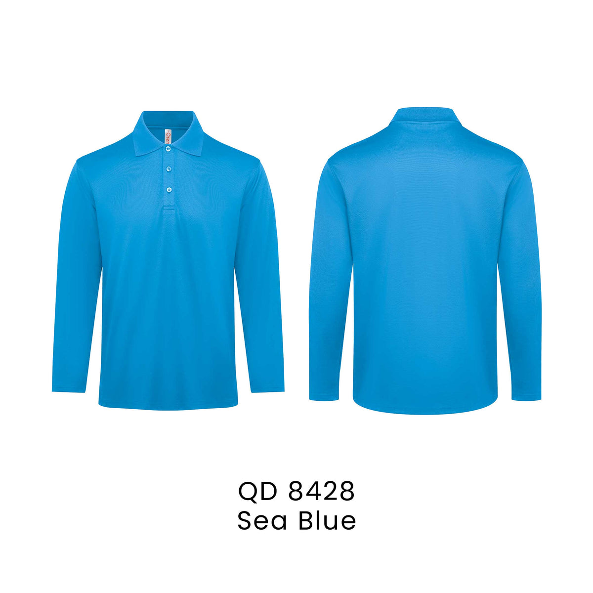QD 8428 Sea Blue - QD84 long sleeve polo shirt