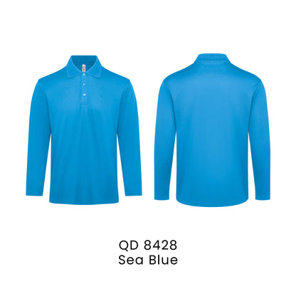 QD 8428 Sea Blue - QD84 long sleeve polo shirt