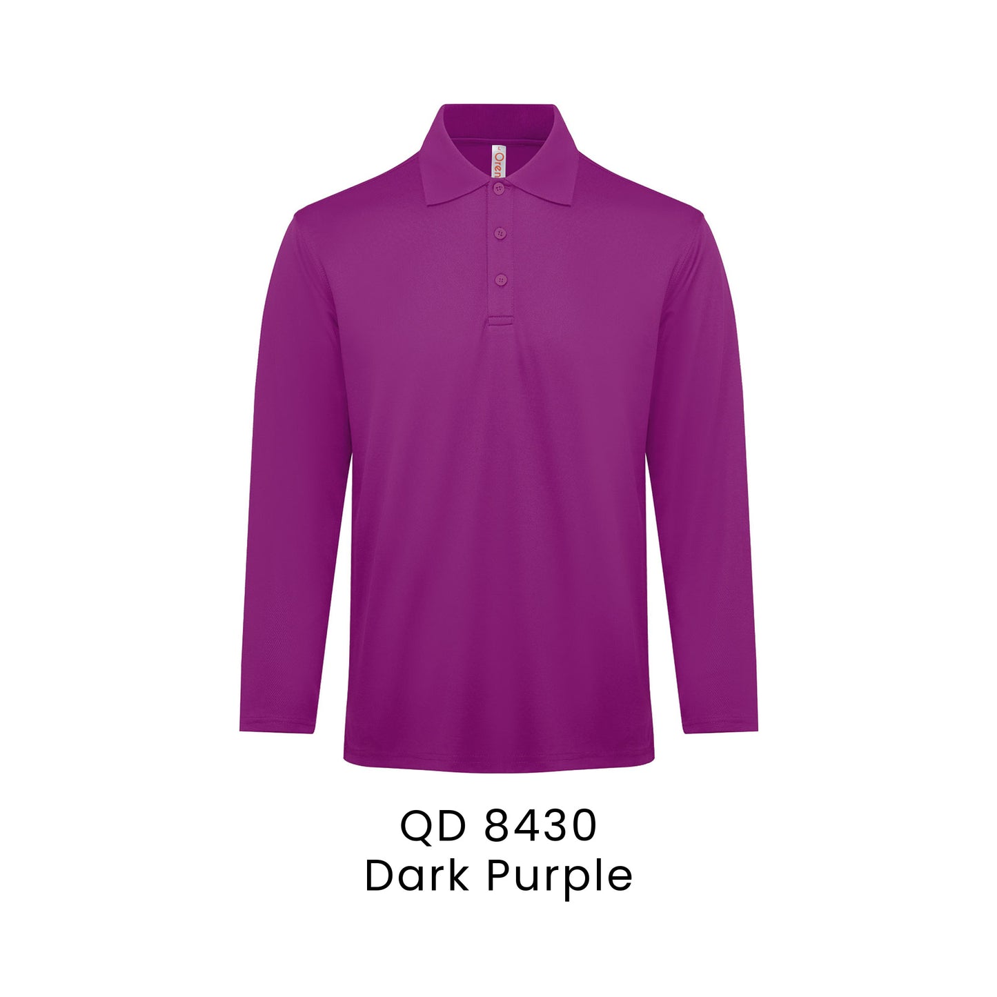 QD 8430 Dark Purple - QD84 long sleeve polo shirt