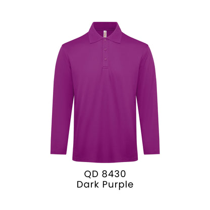 QD 8430 Dark Purple - QD84 long sleeve polo shirt