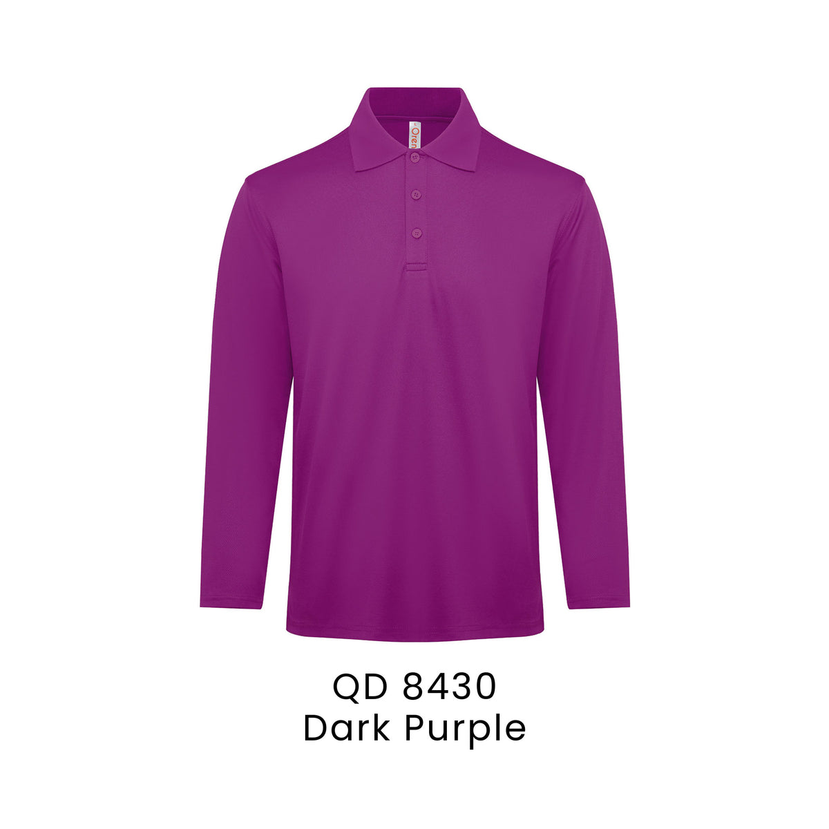 QD 8430 Dark Purple - QD84 long sleeve polo shirt