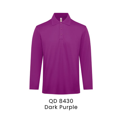 QD 8430 Dark Purple - QD84 long sleeve polo shirt