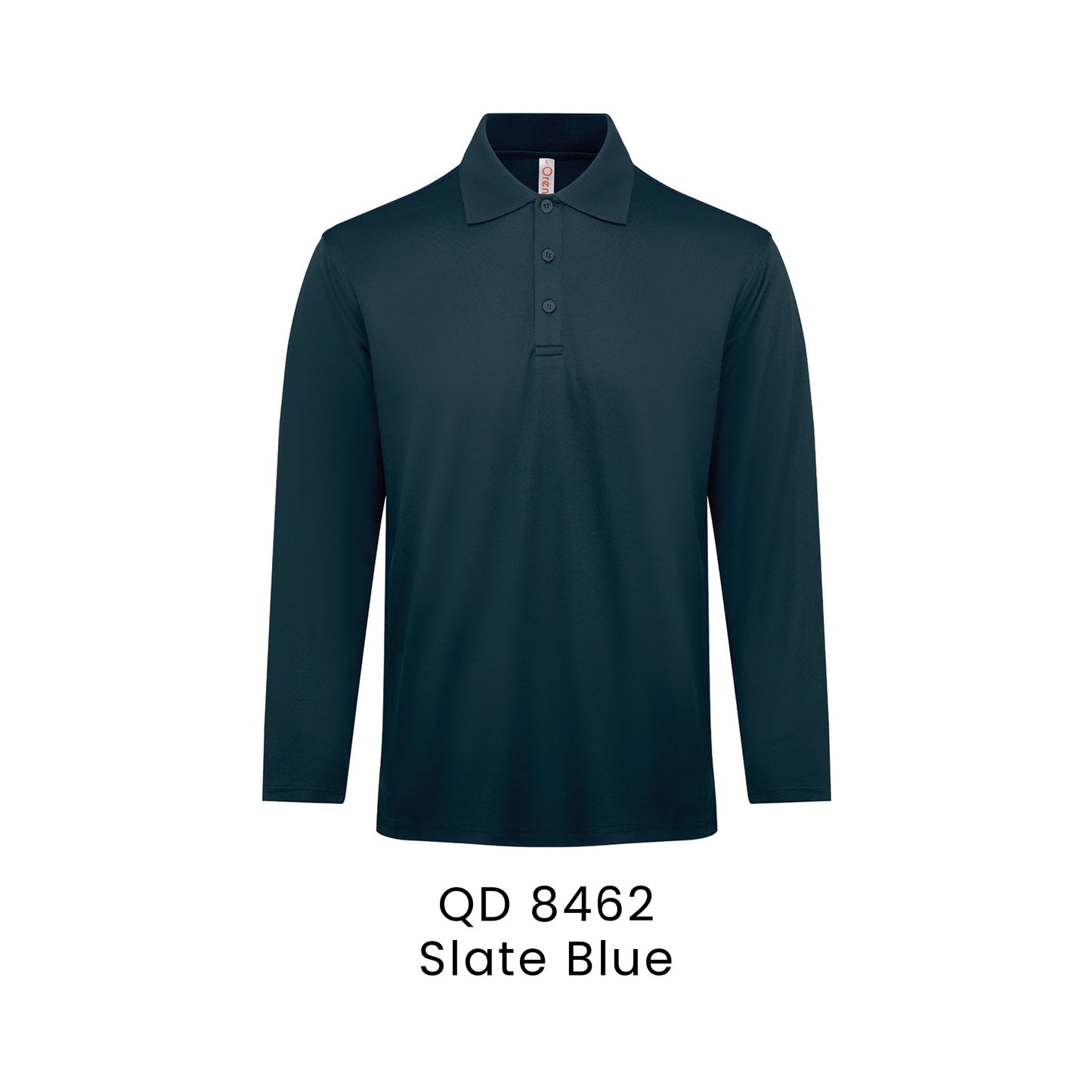 QD 8462 Slate Blue - QD84 long sleeve polo shirt