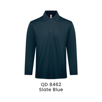 QD 8462 Slate Blue - QD84 long sleeve polo shirt