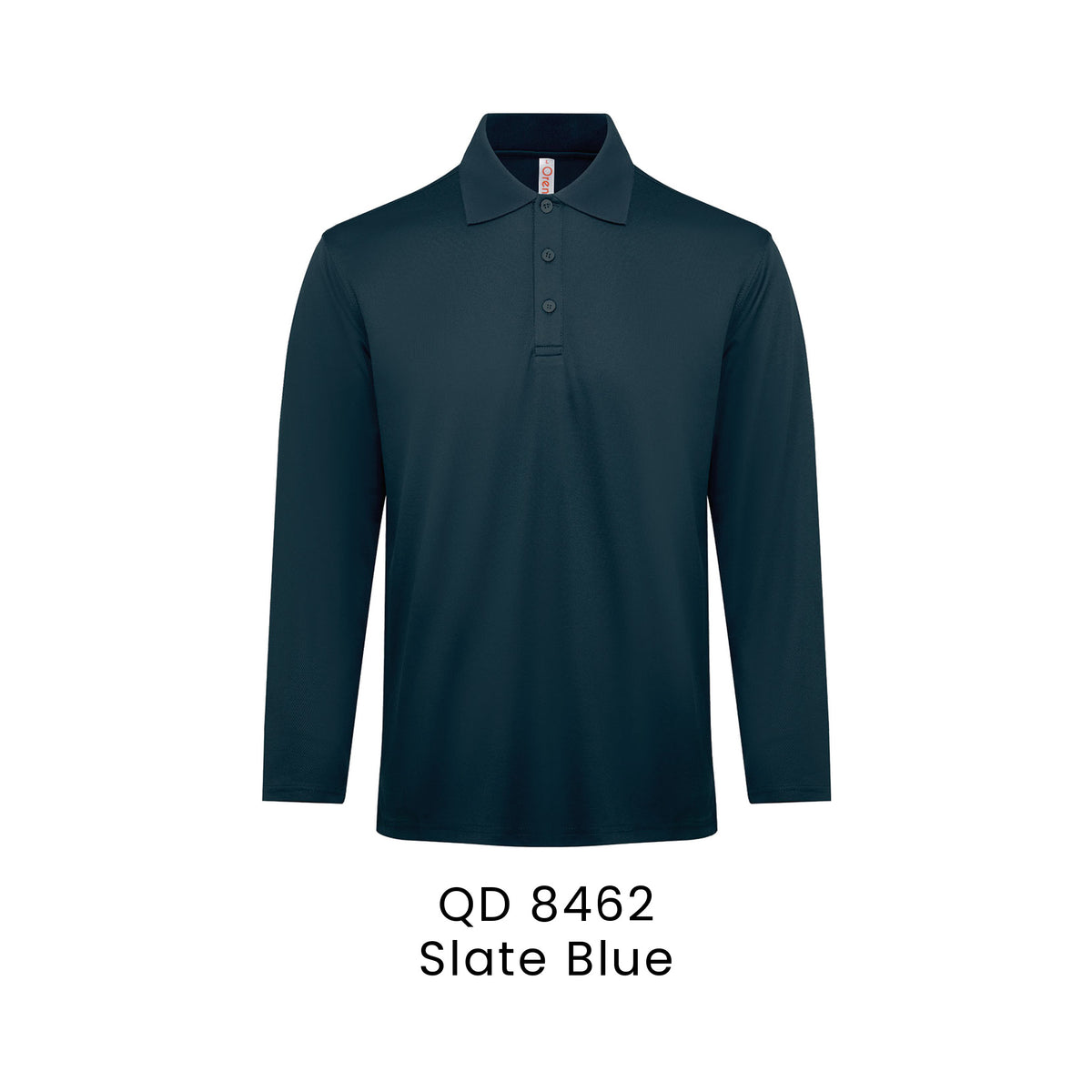 QD 8462 Slate Blue - QD84 long sleeve polo shirt