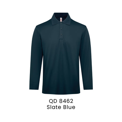 QD 8462 Slate Blue - QD84 long sleeve polo shirt