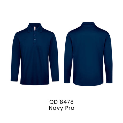 QD 8478 Navy Pro - QD84 long sleeve polo shirt