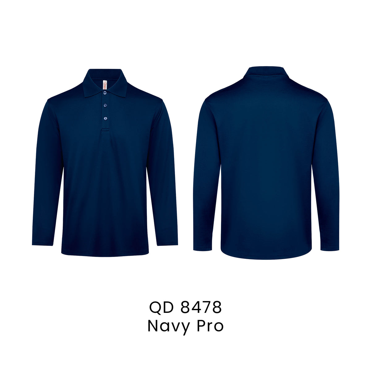 QD 8478 Navy Pro - QD84 long sleeve polo shirt