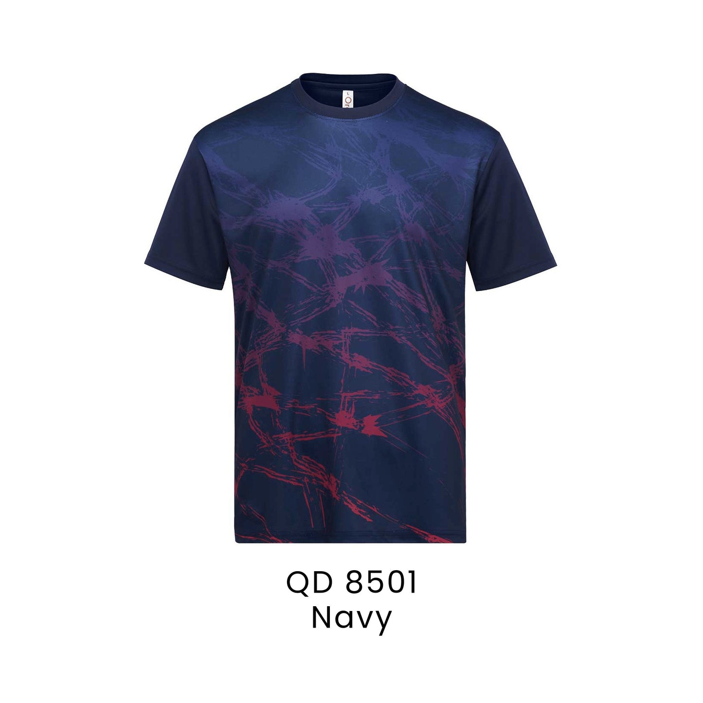 QD 8501 Navy - QD85 unisex sublimation mini eyelet t-shirt in 100% microfibre 150gsm