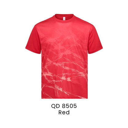 QD 8505 Red - QD85 unisex sublimation mini eyelet t-shirt in 100% microfibre 150gsm
