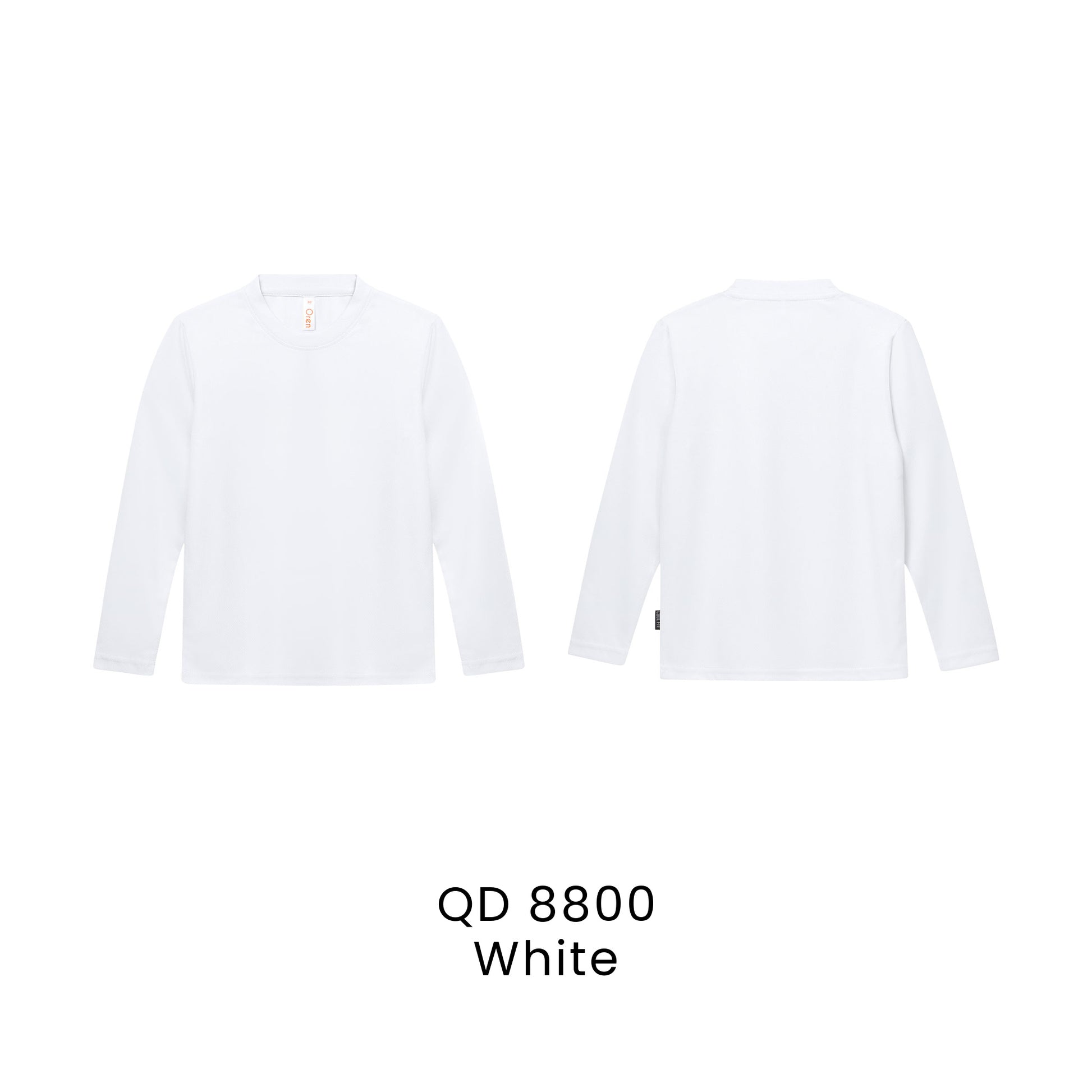 QD 8800 White - QD88 kids microfibre eyelet long sleeve t-shirt in 160gsm
