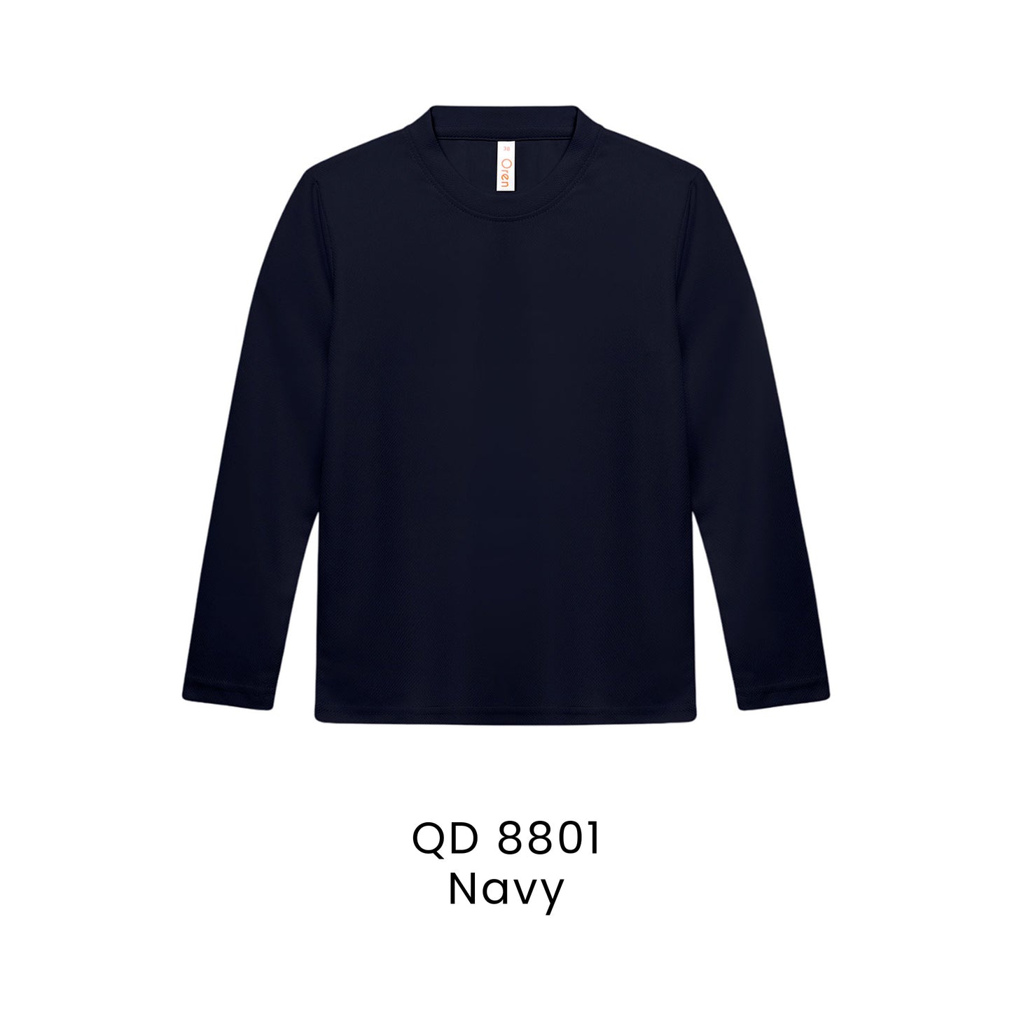 QD 8801 Navy - QD88 kids microfibre eyelet long sleeve t-shirt in 160gsm