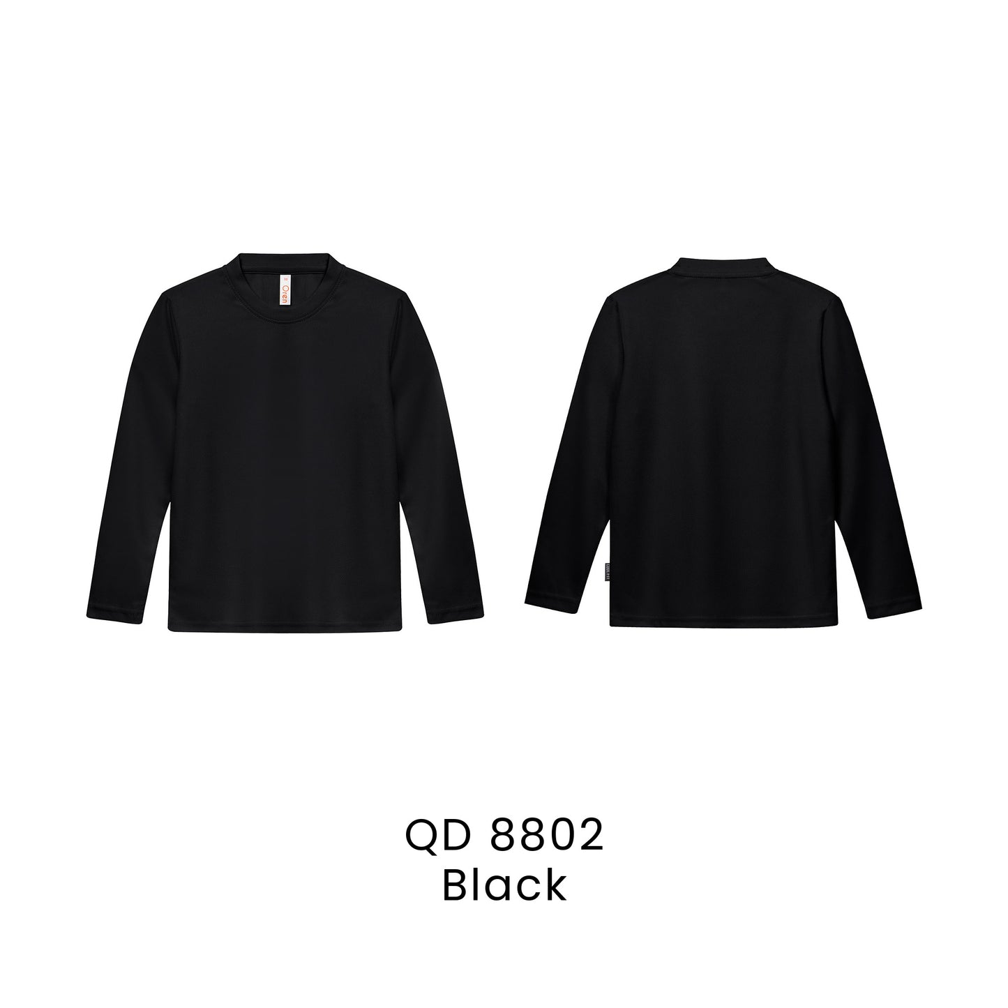 QD 8802 Black - QD88 kids microfibre eyelet long sleeve t-shirt in 160gsm