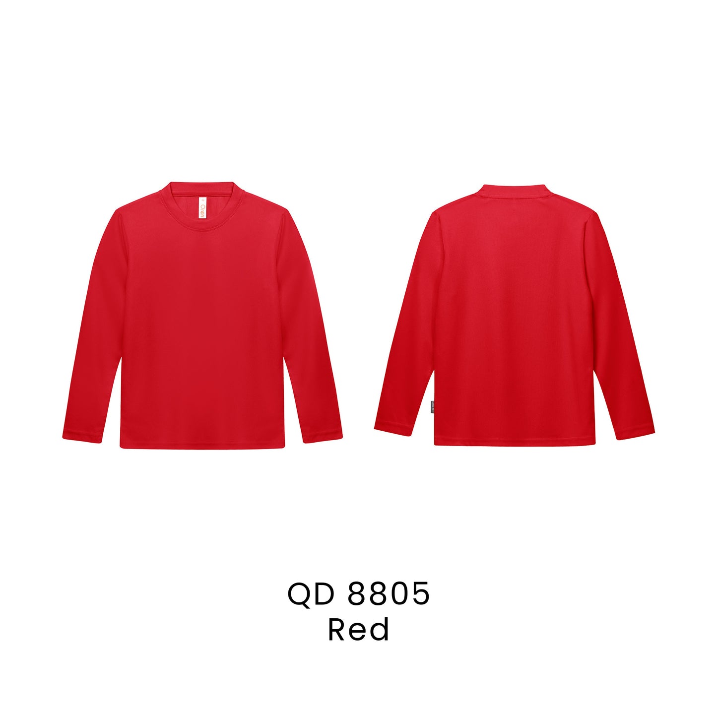 QD 8805 Red - QD88 kids microfibre eyelet long sleeve t-shirt in 160gsm