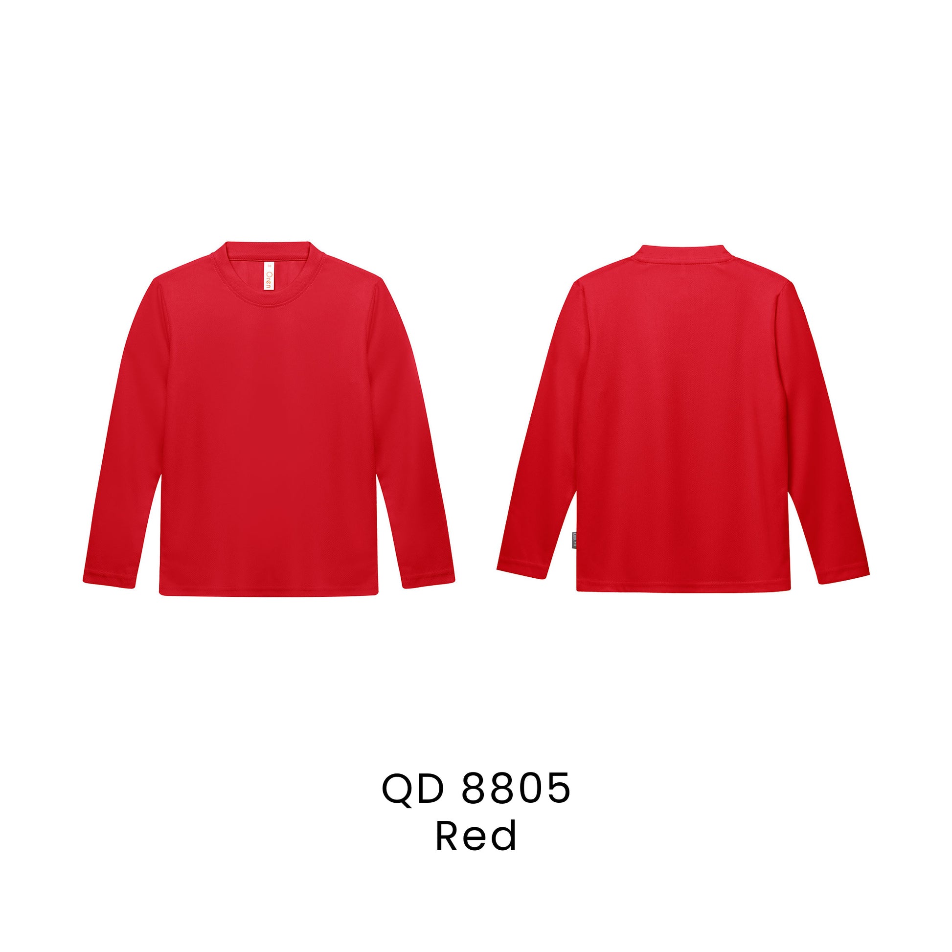 QD 8805 Red - QD88 kids microfibre eyelet long sleeve t-shirt in 160gsm