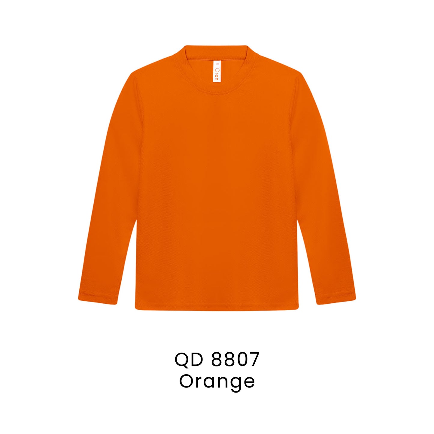 QD 8807 Orange - QD88 kids microfibre eyelet long sleeve t-shirt in 160gsm