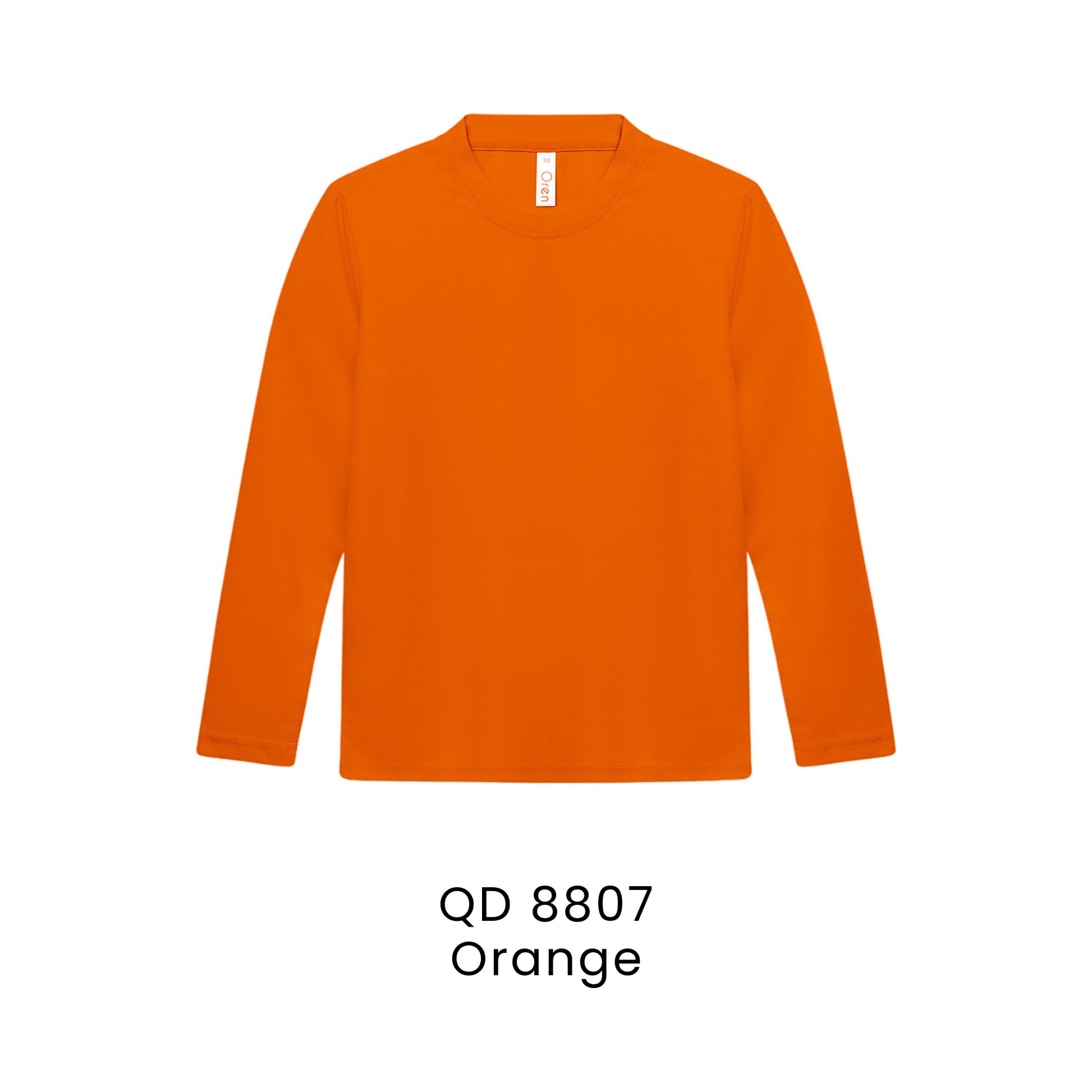 QD 8807 Orange - QD88 kids microfibre eyelet long sleeve t-shirt in 160gsm