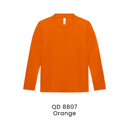 QD 8807 Orange - QD88 kids microfibre eyelet long sleeve t-shirt in 160gsm