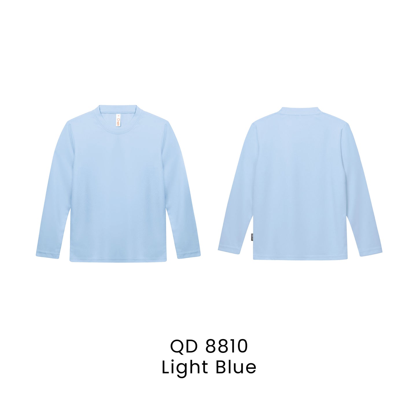 QD 8810 Light Blue - QD88 kids microfibre eyelet long sleeve t-shirt in 160gsm