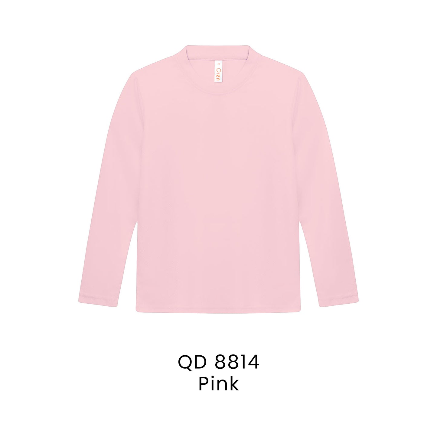 QD 8814 Pink - QD88 kids microfibre eyelet long sleeve t-shirt in 160gsm