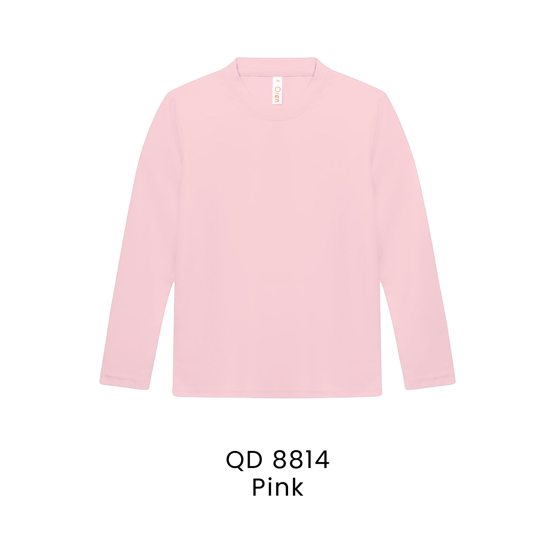 QD 8814 Pink - QD88 kids microfibre eyelet long sleeve t-shirt in 160gsm