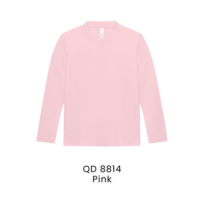 QD 8814 Pink - QD88 kids microfibre eyelet long sleeve t-shirt in 160gsm