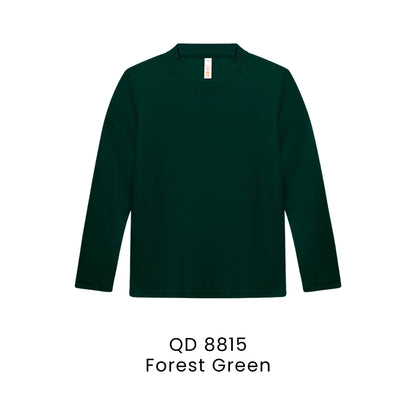 QD 8815 Forest Green - QD88 kids microfibre eyelet long sleeve t-shirt in 160gsm
