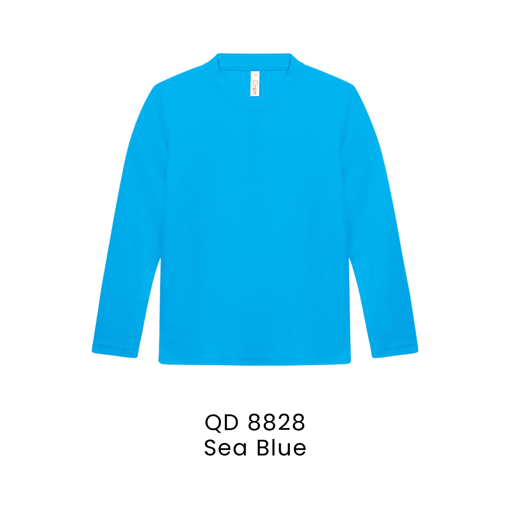 QD 8828 Sea Blue - QD88 kids microfibre eyelet long sleeve t-shirt in 160gsm