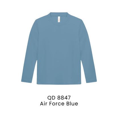 QD 8847 Air Force Blue - QD88 kids microfibre eyelet long sleeve t-shirt in 160gsm