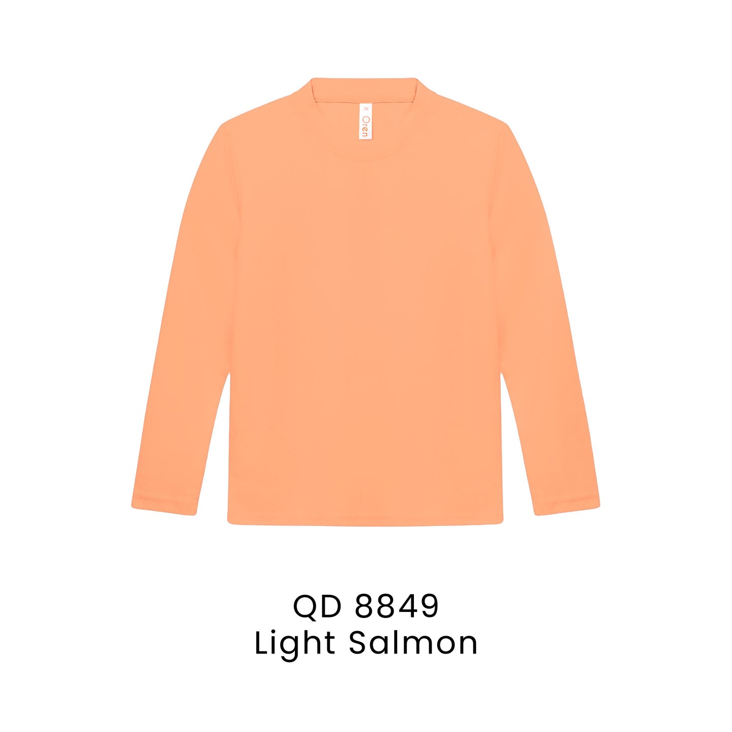 QD 8849 Light Salmon - QD88 kids microfibre eyelet long sleeve t-shirt in 160gsm