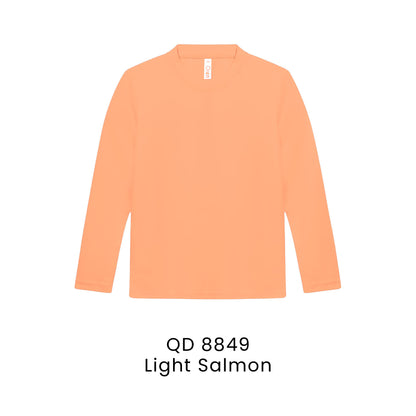 QD 8849 Light Salmon - QD88 kids microfibre eyelet long sleeve t-shirt in 160gsm