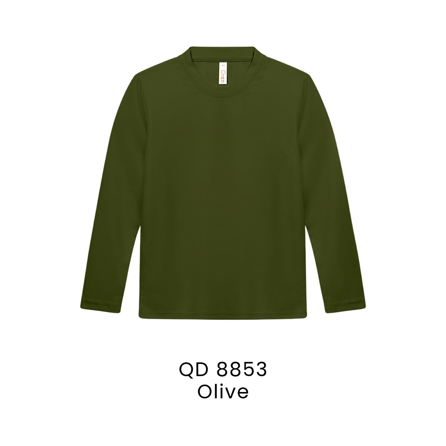 QD 8853 Olive - QD88 kids microfibre eyelet long sleeve t-shirt in 160gsm