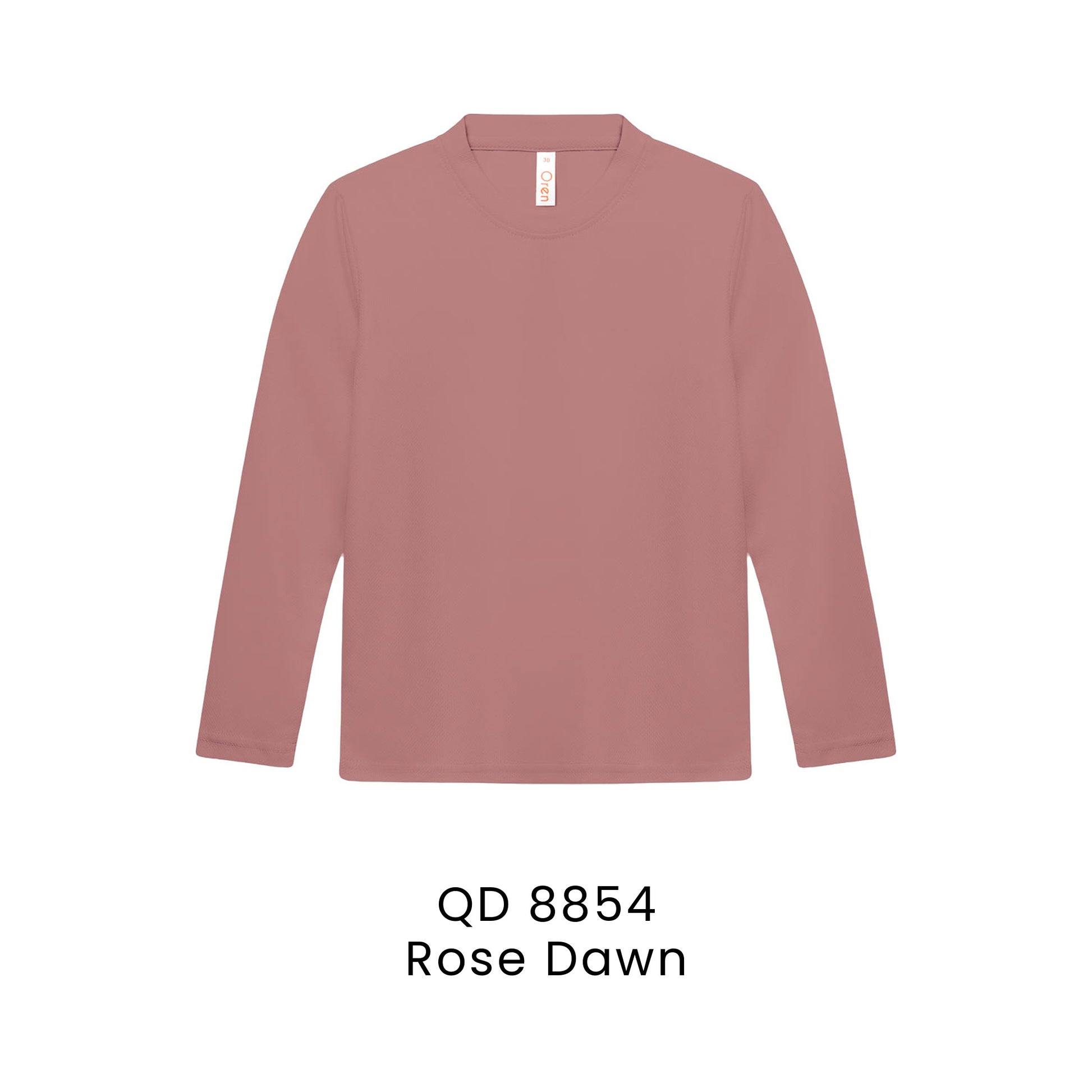 QD 8854 Rose Dawn - QD88 kids microfibre eyelet long sleeve t-shirt in 160gsm