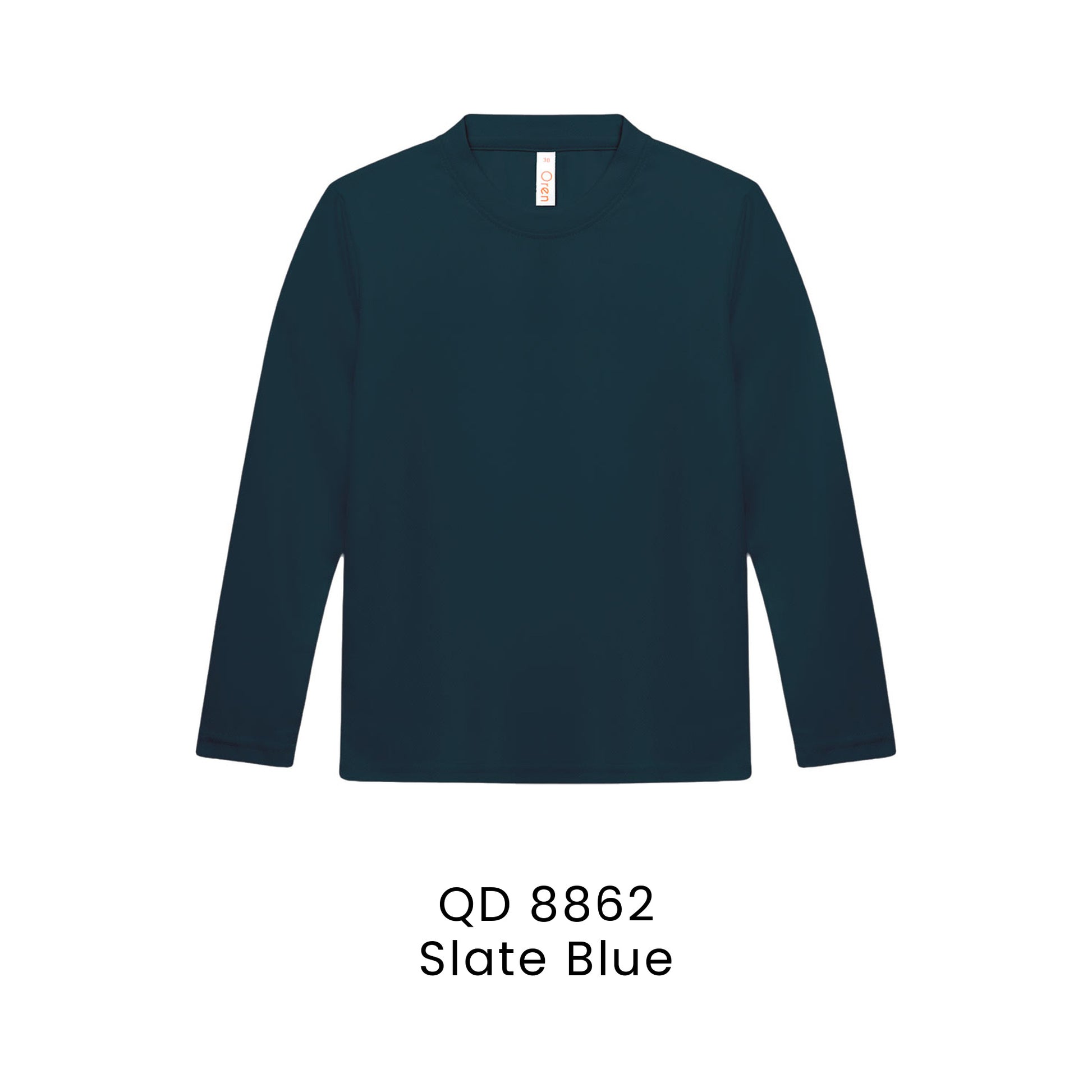 QD 8862 Slate Blue - QD88 kids microfibre eyelet long sleeve t-shirt in 160gsm