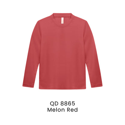 QD 8865 Melon Red - QD88 kids microfibre eyelet long sleeve t-shirt in 160gsm
