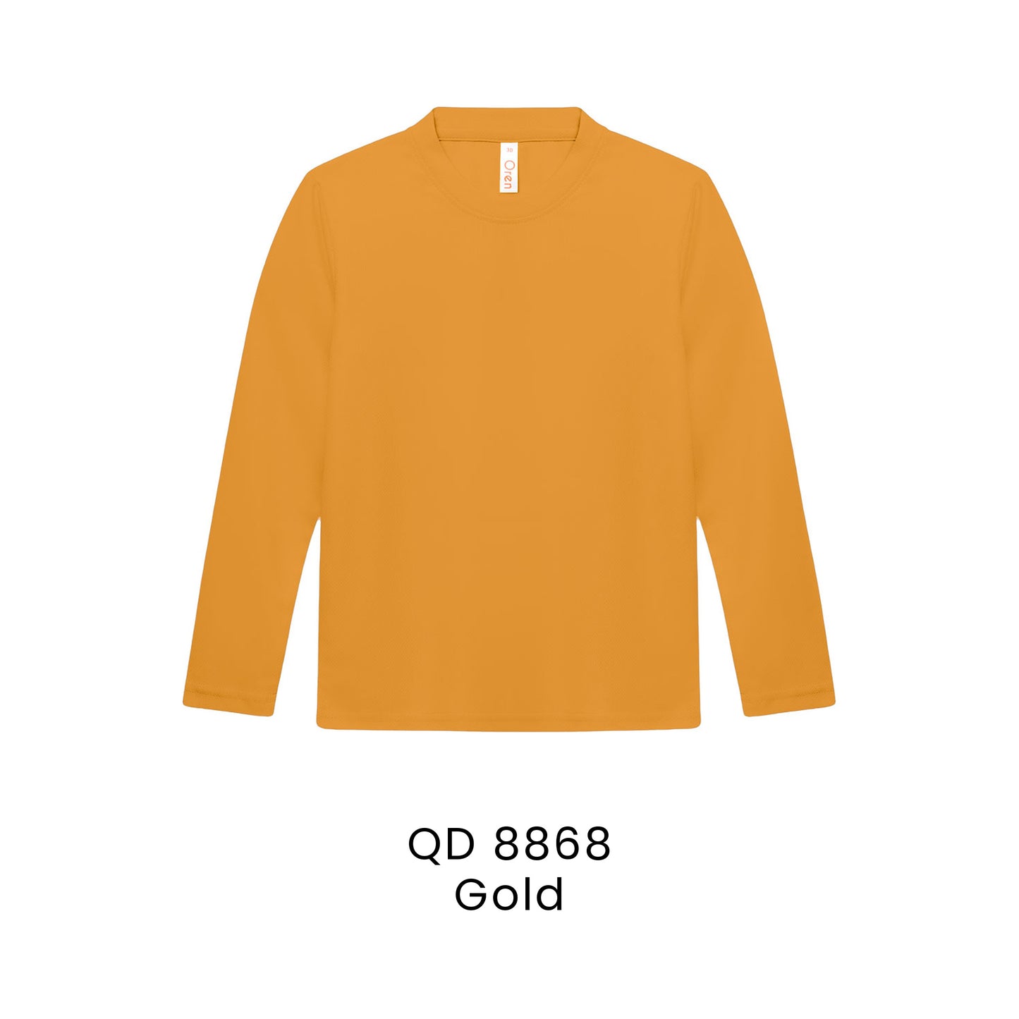 QD 8868 Gold - QD88 kids microfibre eyelet long sleeve t-shirt in 160gsm