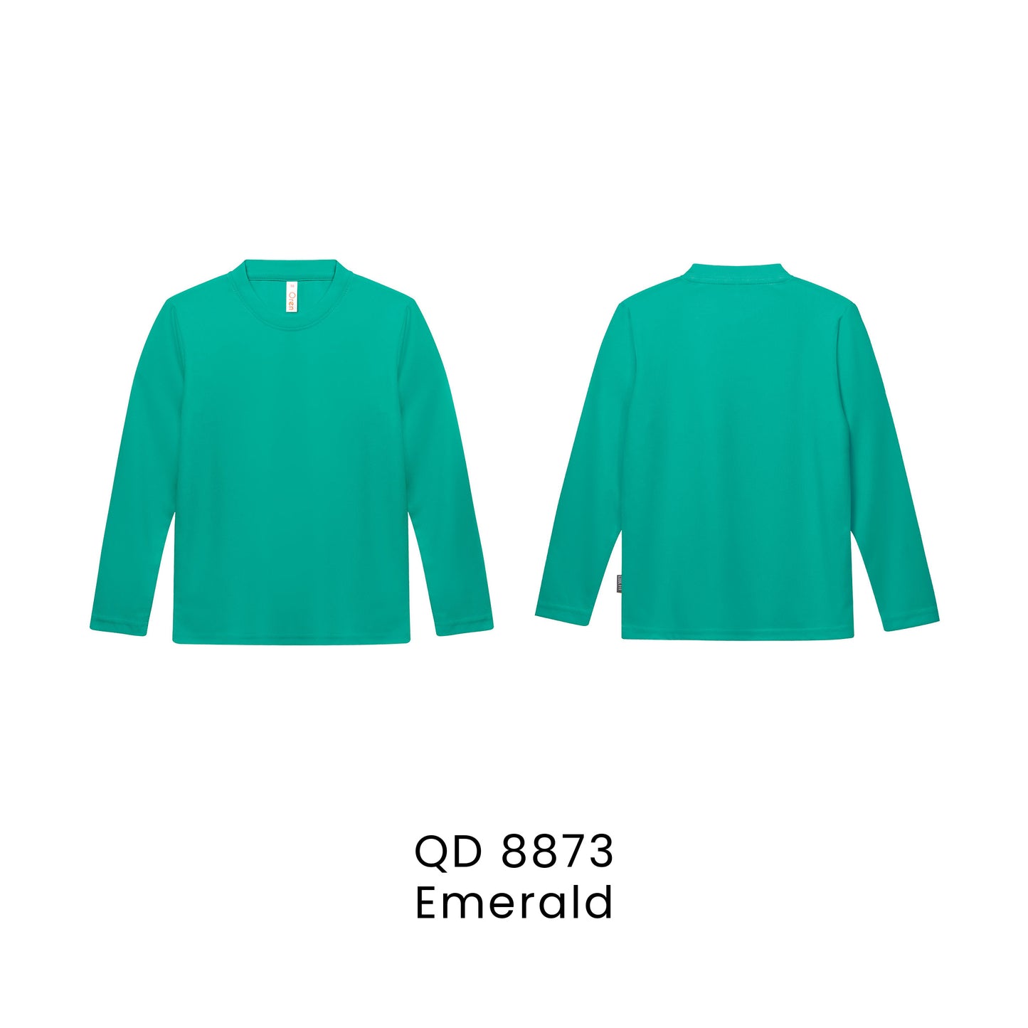 QD 8873 Emerald - QD88 kids microfibre eyelet long sleeve t-shirt in 160gsm
