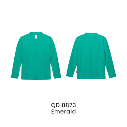 QD 8873 Emerald - QD88 kids microfibre eyelet long sleeve t-shirt in 160gsm