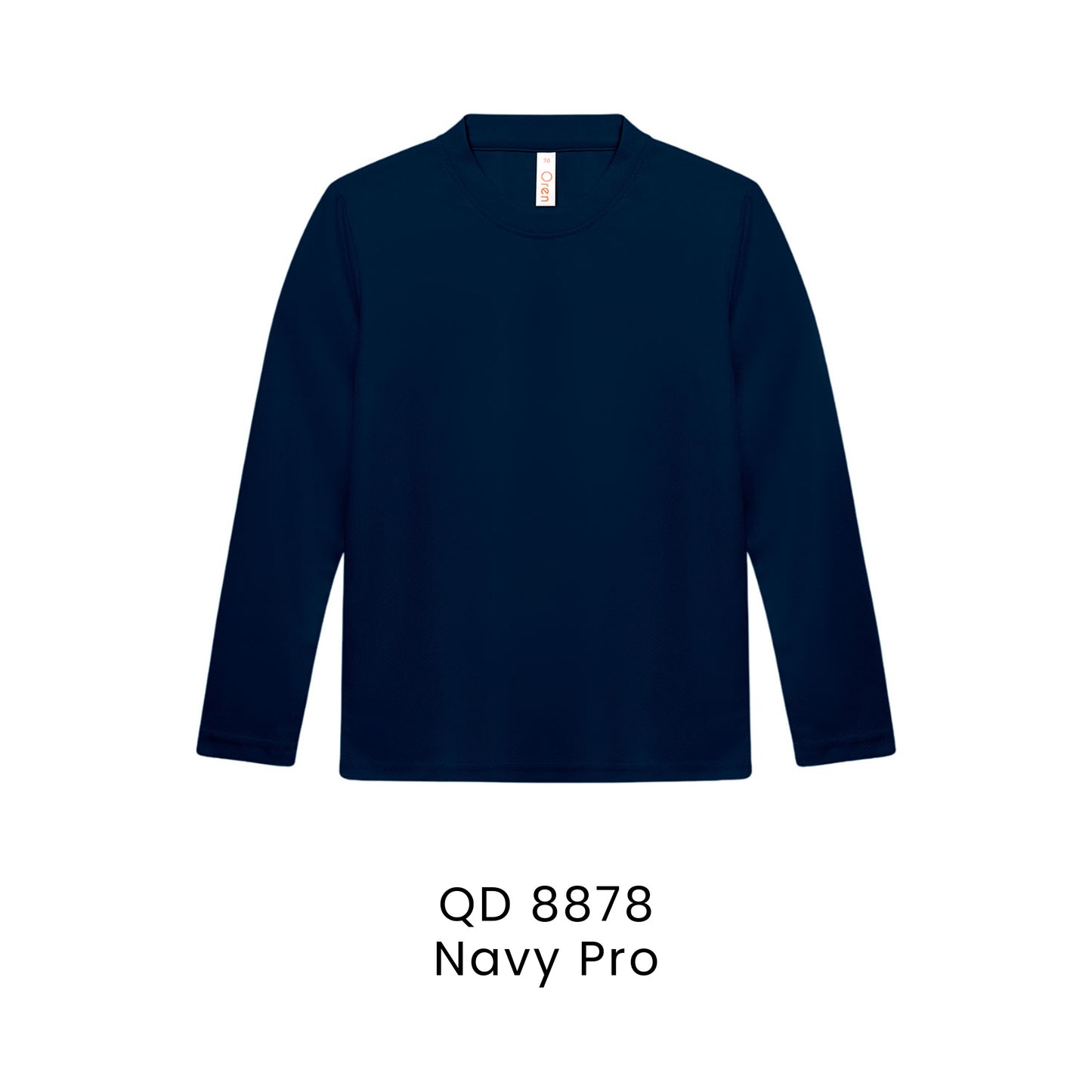 QD 8878 Navy Pro - QD88 kids microfibre eyelet long sleeve t-shirt in 160gsm