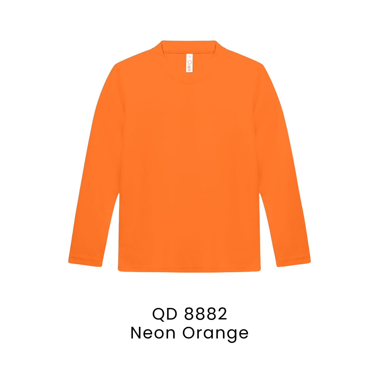 QD 8882 Neon Orange - QD88 kids microfibre eyelet long sleeve t-shirt in 160gsm
