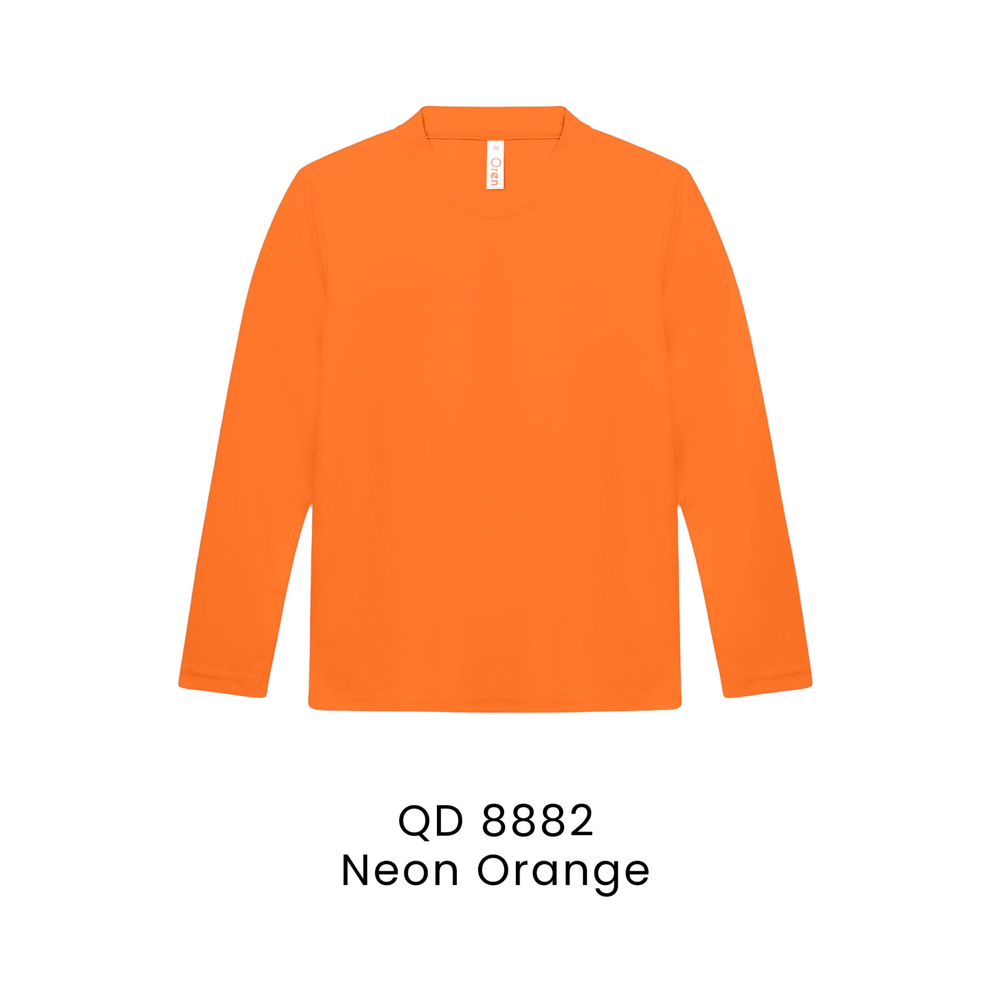 QD 8882 Neon Orange - QD88 kids microfibre eyelet long sleeve t-shirt in 160gsm