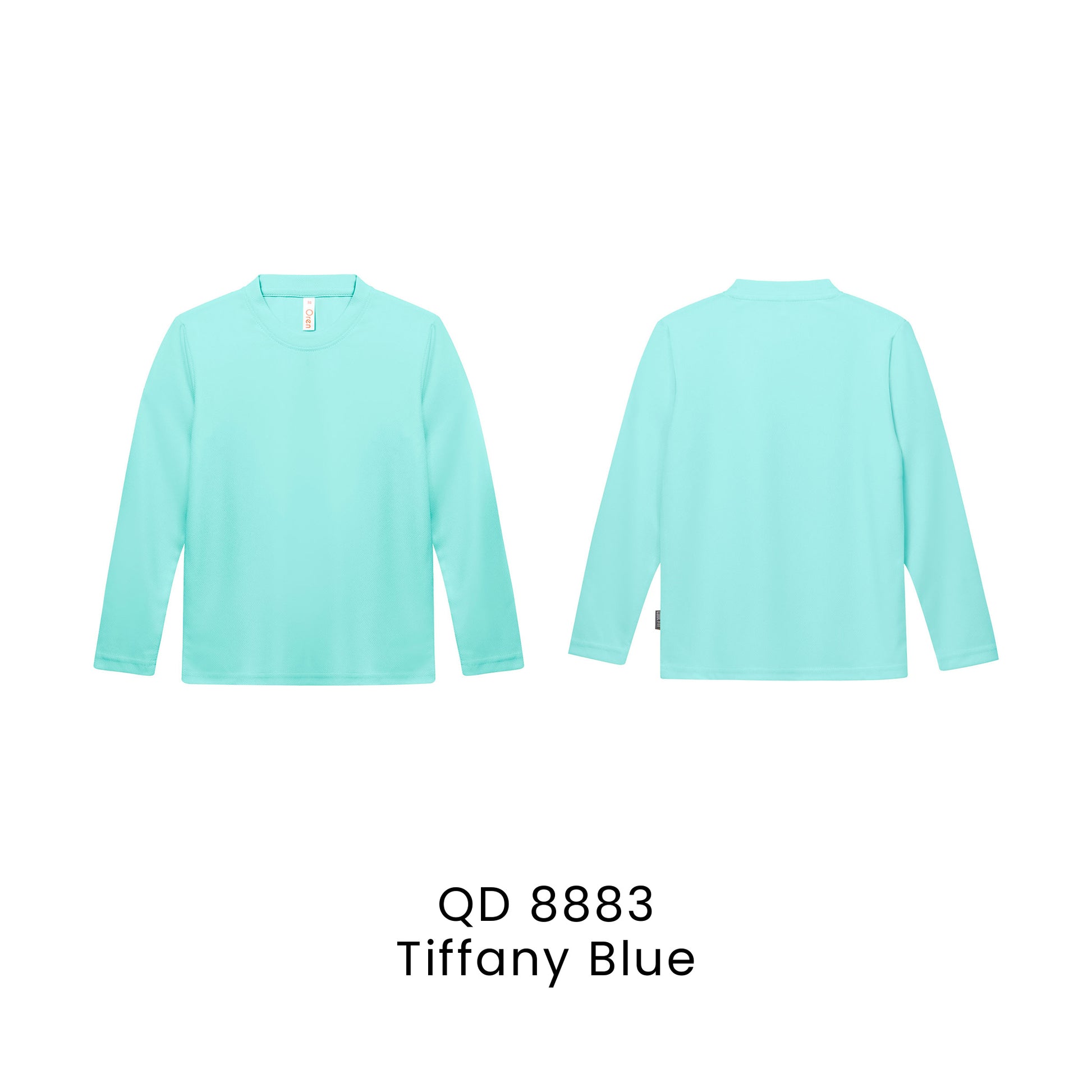 QD 8883 Tiffany Blue - QD88 kids microfibre eyelet long sleeve t-shirt in 160gsm