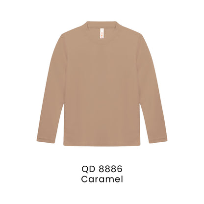 QD 8886 Caramel - QD88 kids microfibre eyelet long sleeve t-shirt in 160gsm