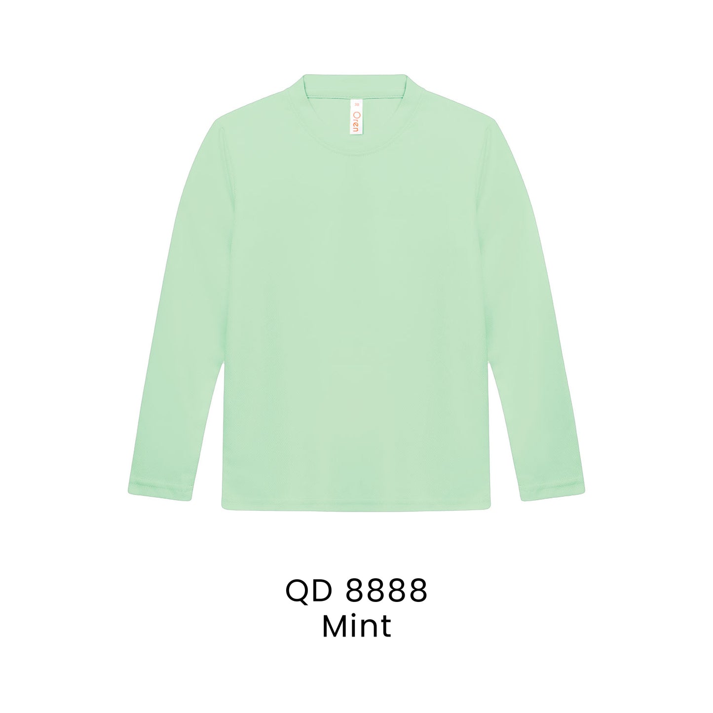QD 8888 Mint - QD88 kids microfibre eyelet long sleeve t-shirt in 160gsm