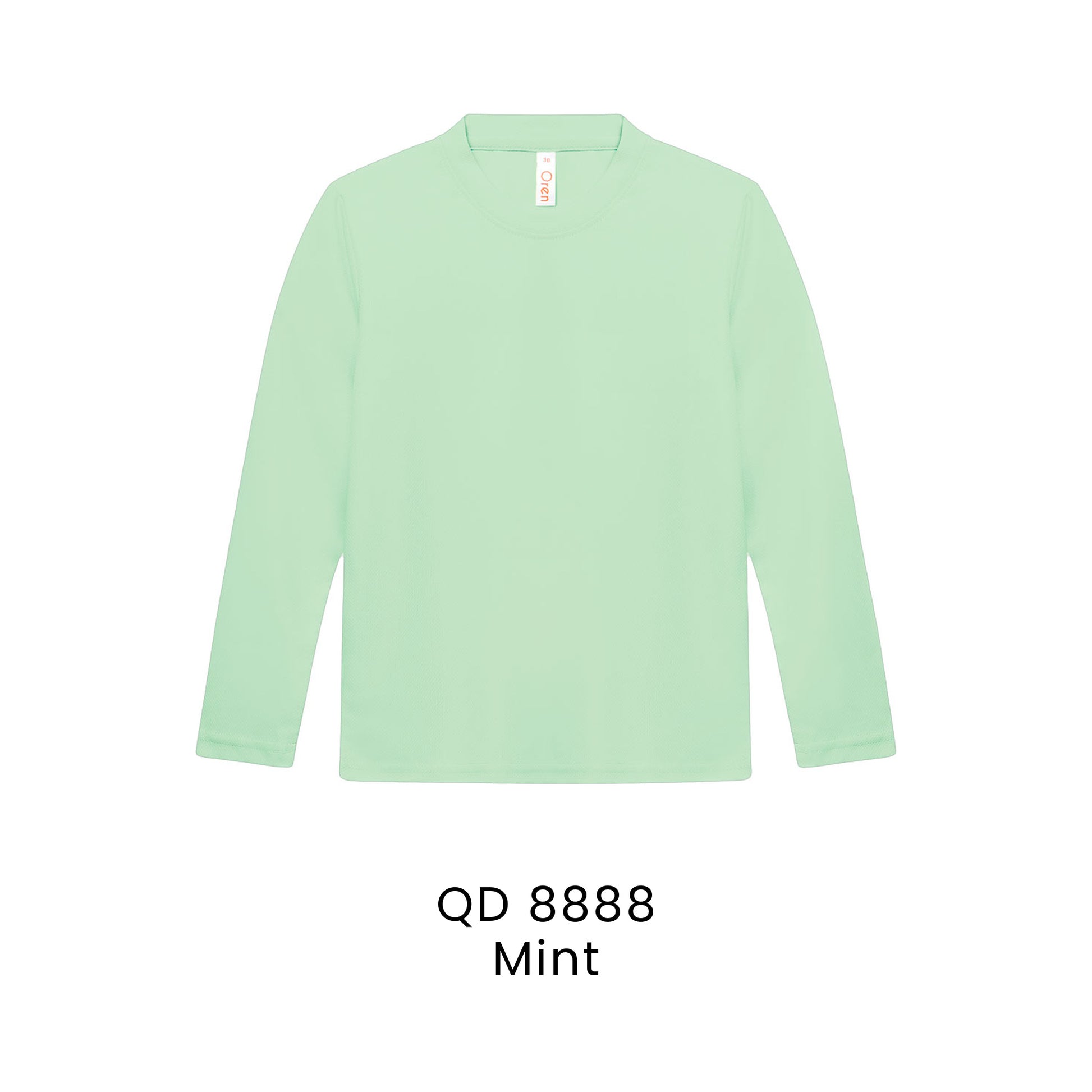 QD 8888 Mint - QD88 kids microfibre eyelet long sleeve t-shirt in 160gsm
